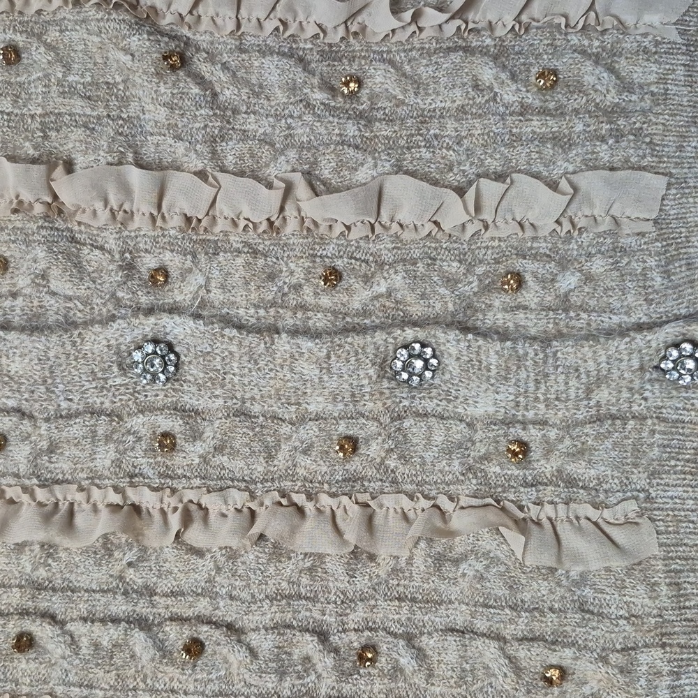 Anthropologie Maeve Short Sleeve Embellished Ruffle Cardigan SZ XL, New W Tags - Picture 11 of 13